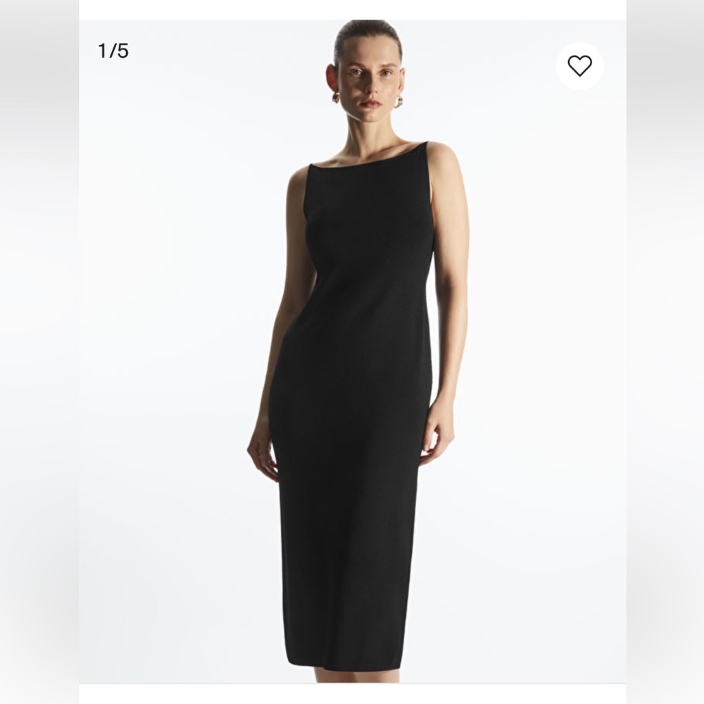 NWT COS square neck midi dress (open back)